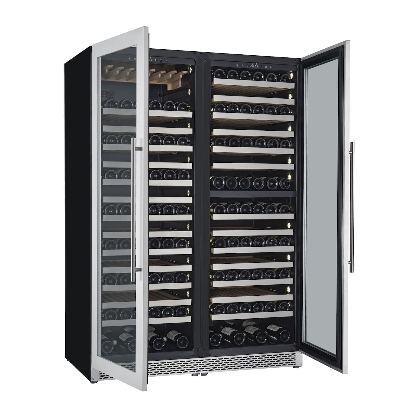 xpr w320 Ελεύθερος / Εντοιχιζόμενος Τριζωνικός Συντηρητής Κρασιών 317 φιαλών | inox Πόρτα