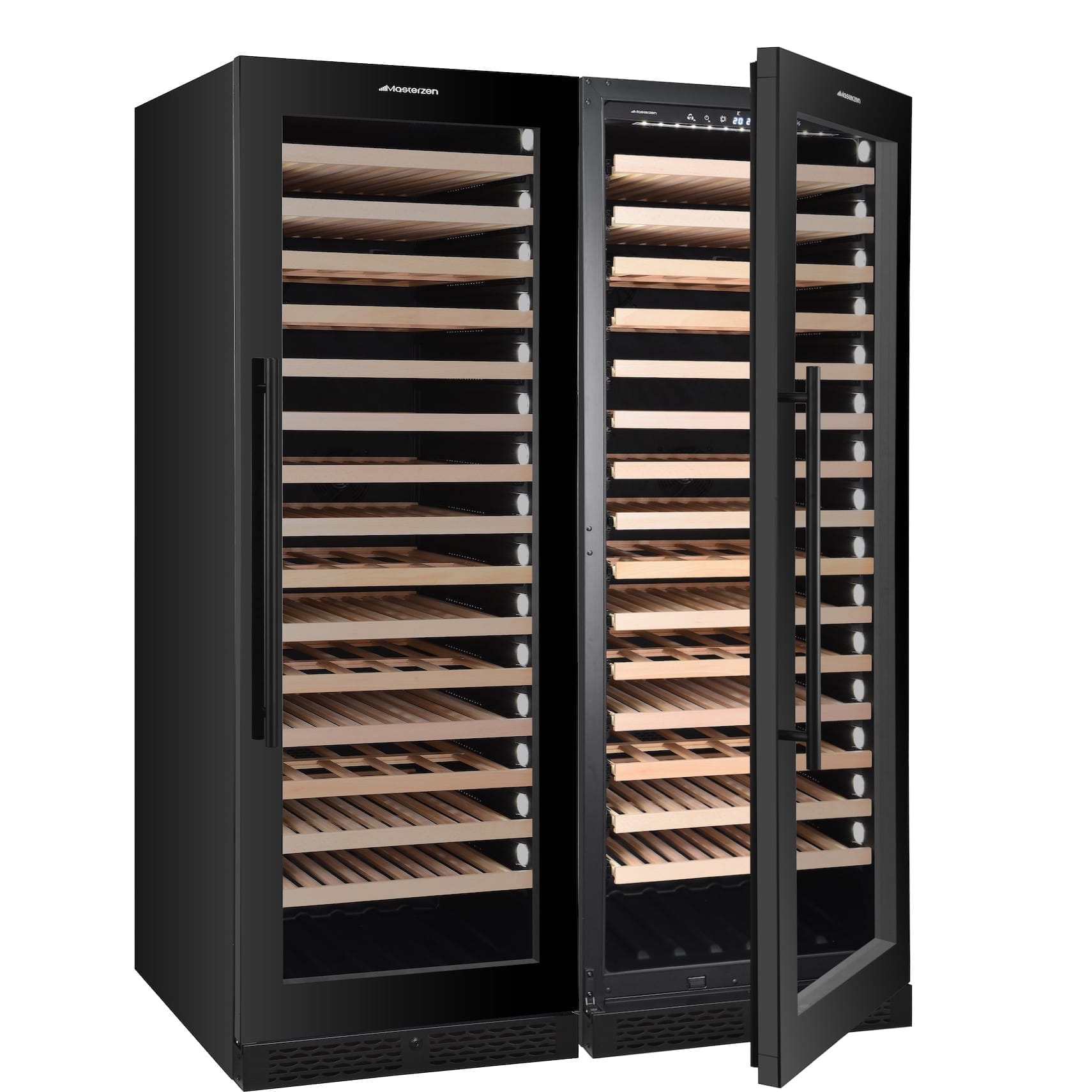 xpr w330 Ελεύθερος / Εντοιχιζόμενος Διζωνικός Συντηρητής Κρασιών 326 φιαλών | Μαύρη Πόρτα